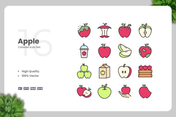 Apple Color Icons: A Versatile Graphic Design Asset for Digital Sellers