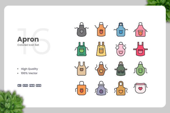 Apron Color Icons for Modern Graphic Design