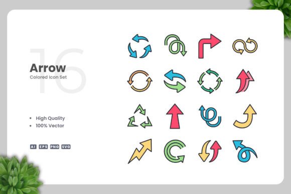 Arrow Color Icons – Clean Graphics for Digital and Print Products