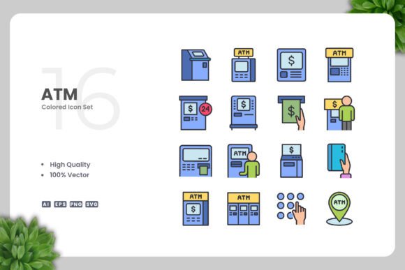 ATM Color Icons: A Versatile Graphic Asset for Modern Design