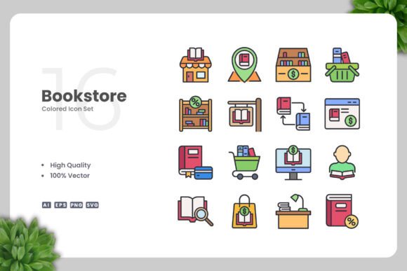 Bookstore Color Graphics for Crafting