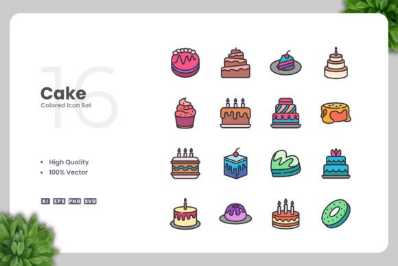Cake Color Icons Graphics
