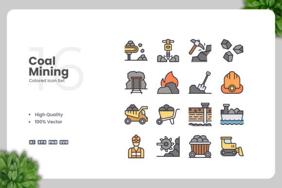 Coal Mining Graphics for Modern Design