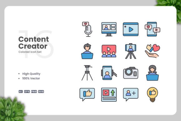 Content Creator 2 Color Icons Graphics