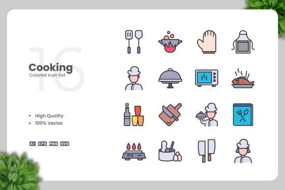 Cooking Color Icons Graphics