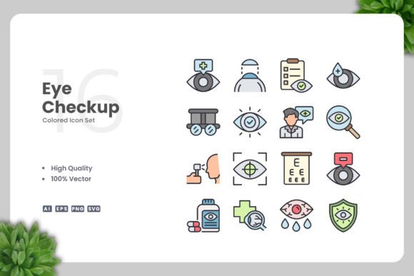 Eye Checkup Color Icons Graphics