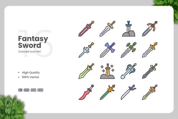 Fantasy Sword Color Icons
