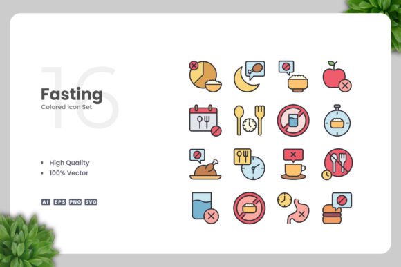Fasting Color Icons Graphics