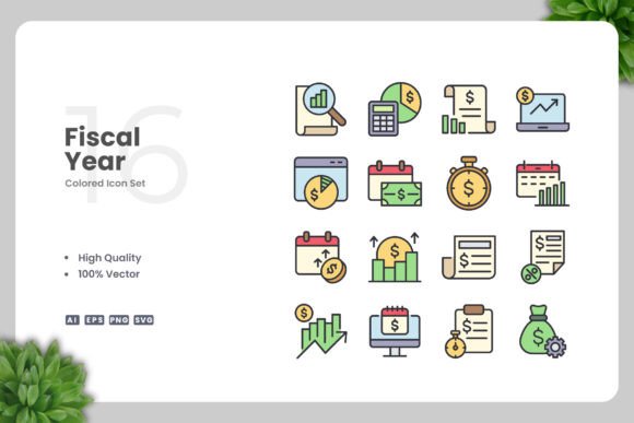 Fiscal Year Color Icons Graphics