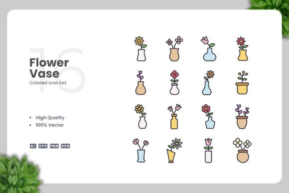 Flower Vase Graphics for Modern Branding