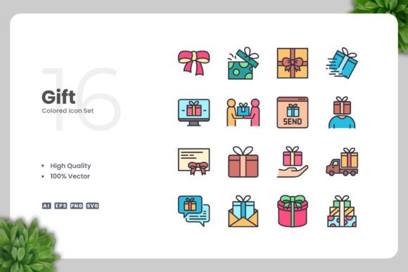 Gift Color Icons: A Modern Graphic Design Asset for Content Publishers