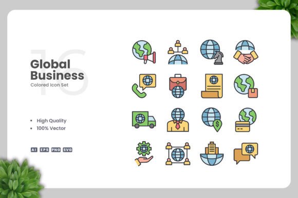Global Business Colored Icons
