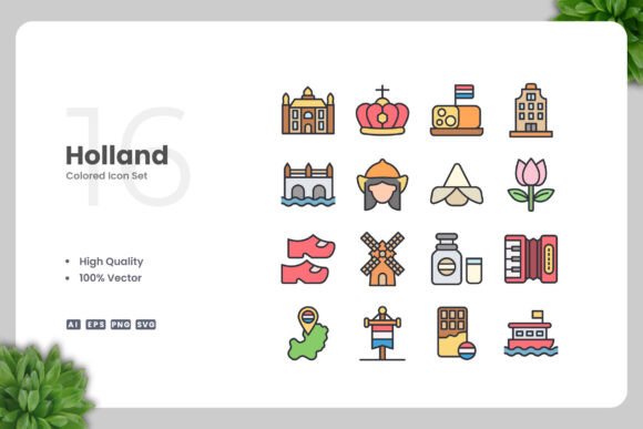 Holland Colored Icons Graphics