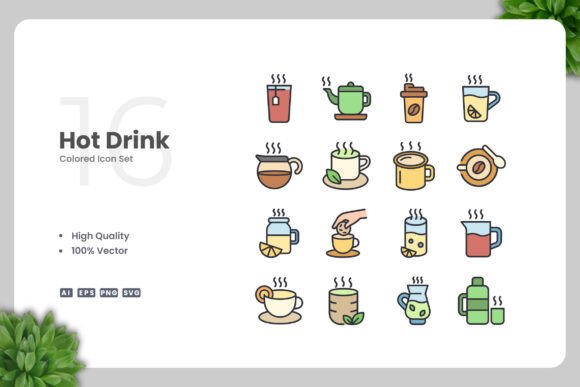 Hot Drink Colored Graphics for Modern Branding