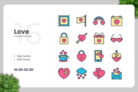 Love Color Icons: A Graphic Design Asset for Modern Branding