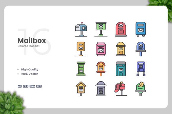 Mailbox Colored Icons Graphics