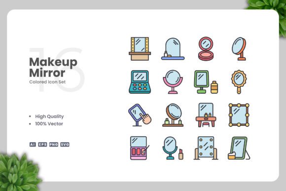 Makeup Mirror Colored Icons