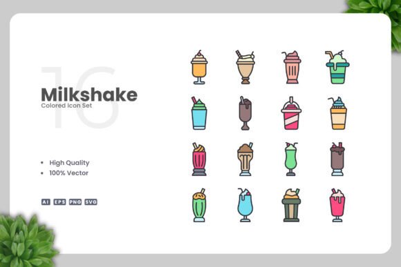 Milkshake Colored Icons for Modern Design
