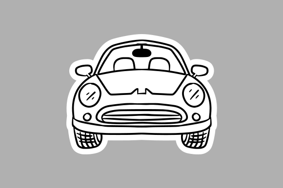 Minimalist Doodle Car Graphics for Modern Editorial Design