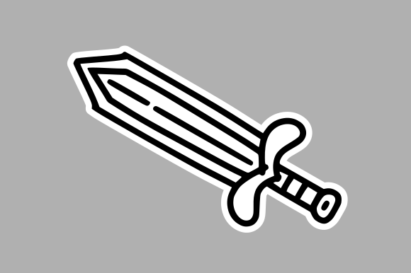 Monochrome Medieval Sword Graphics for Bold Branding
