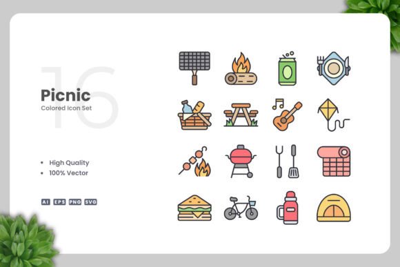 Picnic Colored Icons