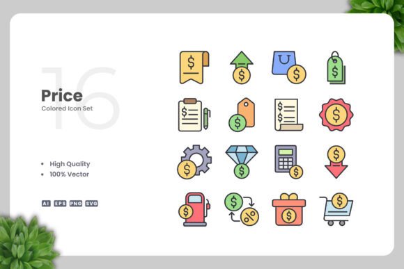 Price Colored Icons Graphics