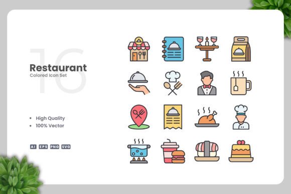 Restaurant Colored Graphics for Crafting