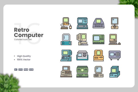 Retro Computer Colored Graphics