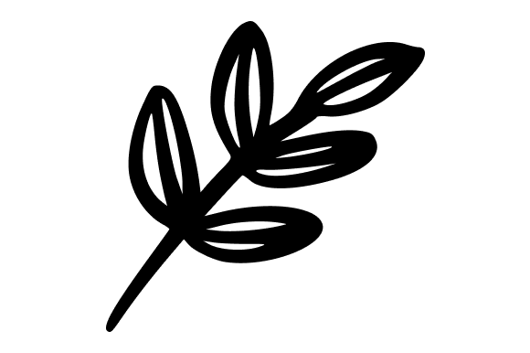 White Leaf Doodle Illustration Graphics for Branding