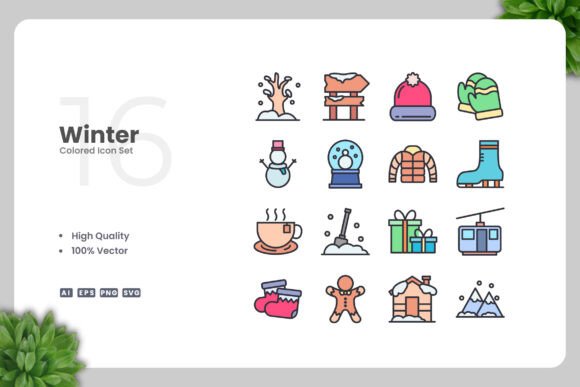 Winter Color Icons: A Graphic Asset for Seasonal Branding